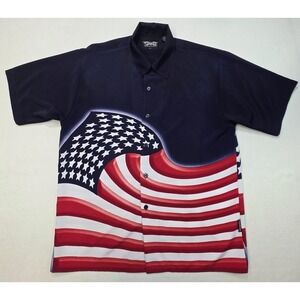 Dragonfly Clothing Shirt Stars & Stripes Size L Large USA Flag Holiday July 4th